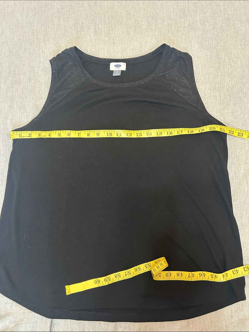 Old Navy Black Sleeveless Tank Top XL Women’s Casual Basic Lightweight Pre Loved - Picture 6 of 8